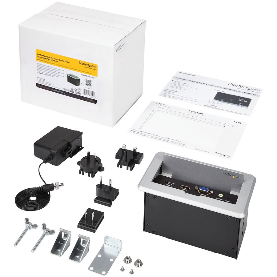 StarTech.com Conference Table Connectivity Box for A/V - USB Charging - LAN - HDMI / VGA / DisplayPort Inputs - HDMI Output - 4K - Image 7
