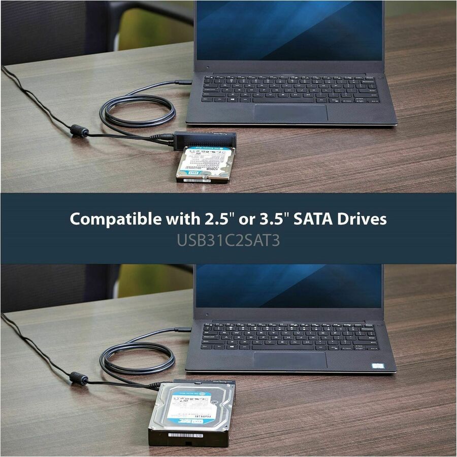StarTech.com USB C to SATA Adapter Cable for 2.5"/3.5" SSD/HDD Drives - USB 3.1 (10Gbps) Hard Drive Adapter Cable - SATA USB adapter - Image 2