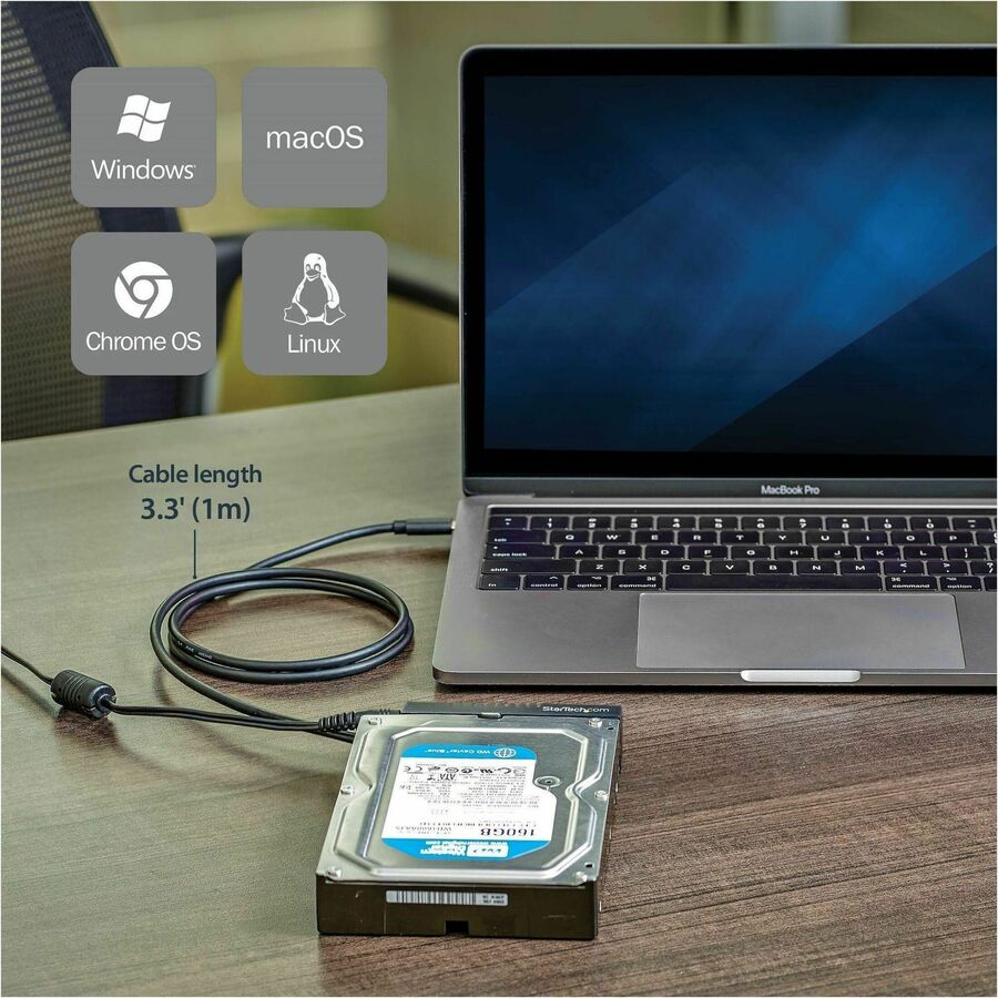 StarTech.com USB C to SATA Adapter Cable for 2.5"/3.5" SSD/HDD Drives - USB 3.1 (10Gbps) Hard Drive Adapter Cable - SATA USB adapter - Image 3