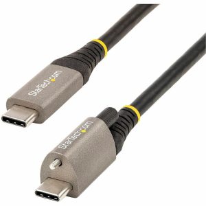 StarTech.com 3ft 1m Top Single Screw Locking USB C Cable 10Gbps, USB 3.1 Type-C Cable, 5A/100W PD, DP Alt Mode, USB-C to C Cord