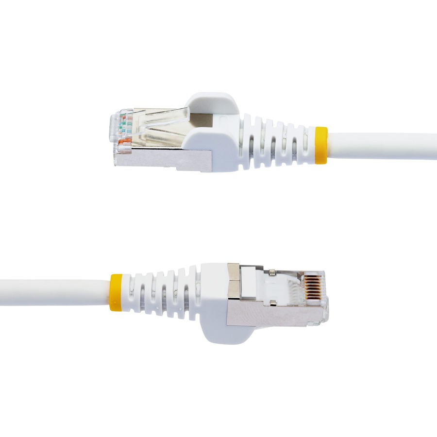 StarTech.com 25ft CAT6a Ethernet Cable, White Low Smoke Zero Halogen (LSZH) 10 GbE 100W PoE S/FTP Snagless RJ-45 Network Patch Cord - Image 3