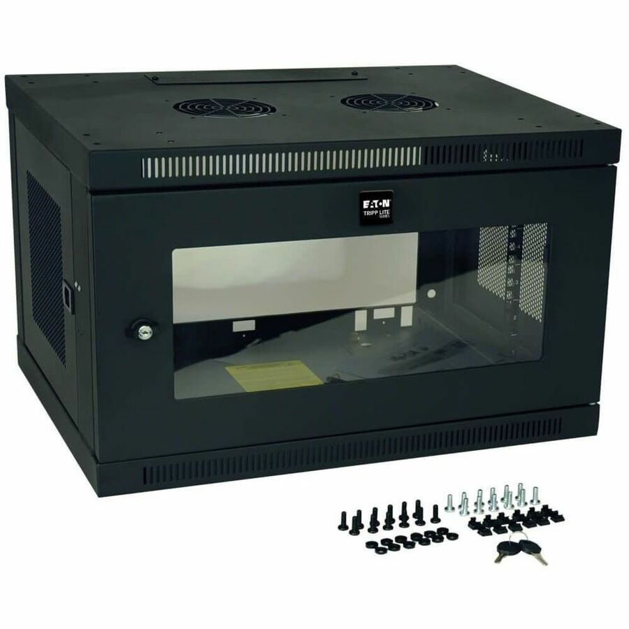 Eaton Tripp Lite Series SmartRack 6U Low-Profile Switch-Depth Wall-Mount Mini Rack Enclosure with Clear Acrylic Window - Image 4