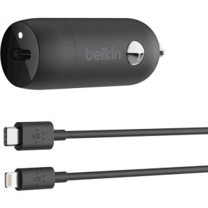 Belkin Boost Up Charge 20-Watt USB-C PD Car Charger with Lightning to USB-C Cable