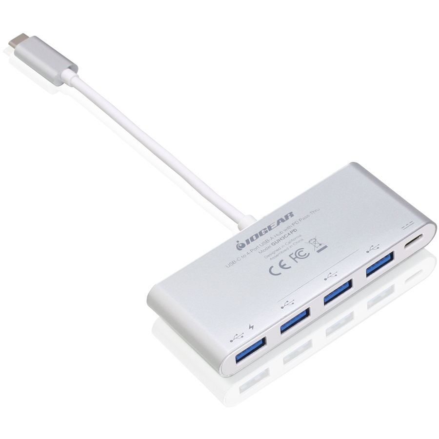 IOGEAR USB-C to 4 Port USB-A Hub with Power Delivery Pass-Through - Image 2