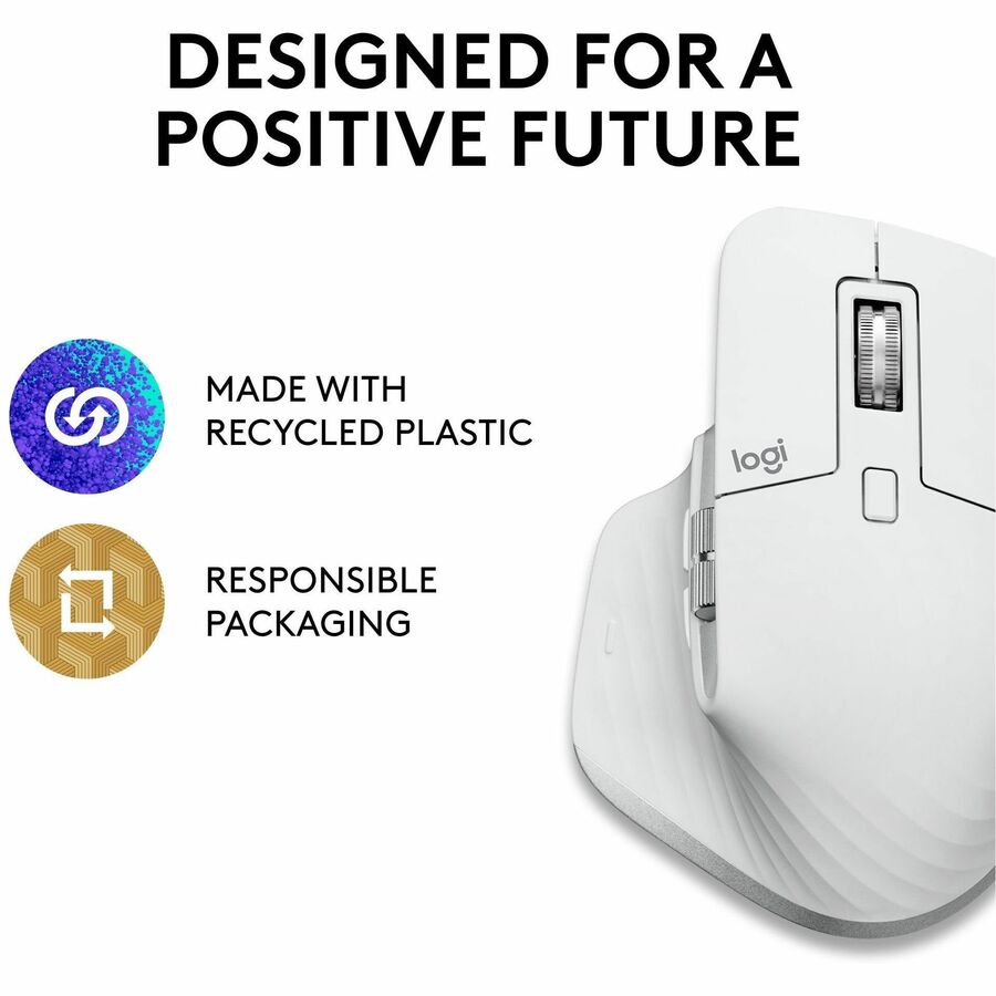 Logitech MX Master 3S for Mac - Wireless Bluetooth Mouse with Ultra-fast Scrolling, Ergo, 8K DPI, Quiet Clicks, Pale Gray - Image 5