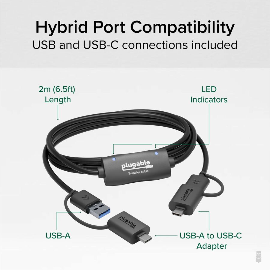 Plugable USB Data Transfer Cable PC to PC, Compatible with Windows USB C and USB 3.0 - Image 2