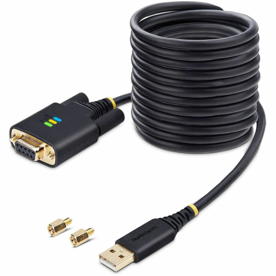StarTech.com 10ft (3m) USB to Null Modem Serial Adapter Cable, COM Retention, FTDI, RS232, Changeable DB9 Screws/Nuts, Windows/macOS/Linux - Image 9