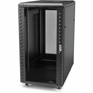 StarTech.com 4-Post 25U Server Rack Cabinet, 19" Data Rack Cabinet for Computer / IT Equipment, Home Network Rack, Half Height Server Rack