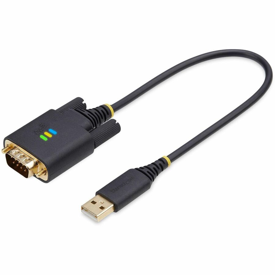 StarTech.com 1ft (30cm) USB to Serial Adapter Cable, COM Retention, FTDI, DB9 RS232, Interchangeable DB9 Nuts/Screws, Windows/macOS/Linux - Image 2