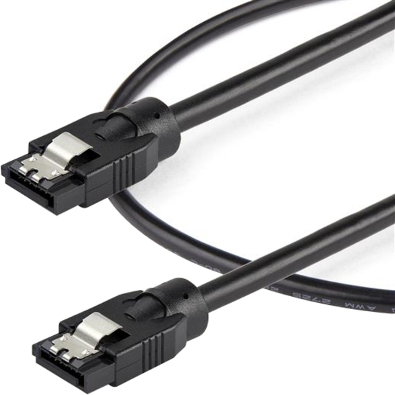 StarTech.com 0.3 m Round SATA Cable - Latching Connectors - 6Gbs SATA Cord - SATA Hard Drive Power Cable - (SATRD30CM) - Image 3