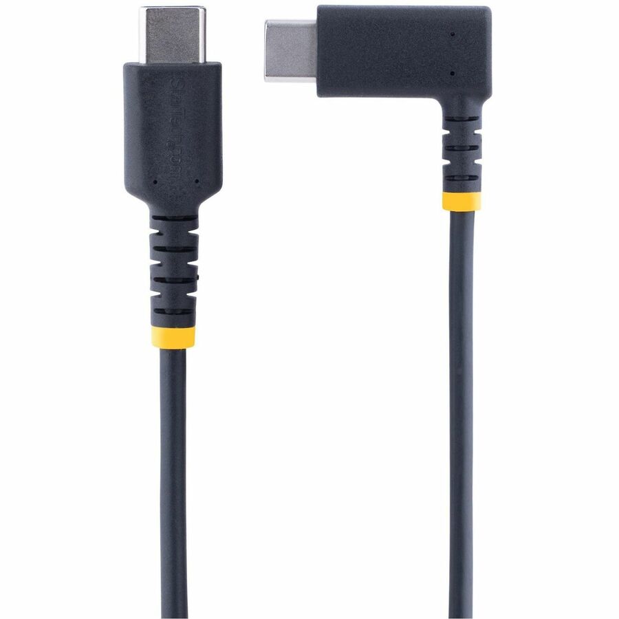 StarTech.com 6in (15cm) USB C Charging Cable Right Angle, 60W PD 3A, Heavy Duty Fast Charge USB-C Cable, Durable Rugged Aramid Fiber - Image 3