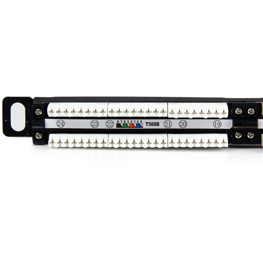StarTech.com 24 Port 0.5U Cat5e Patch Panel - RJ45 Ethernet Rackmount Cat 5e 110 Patch Panel - Image 5