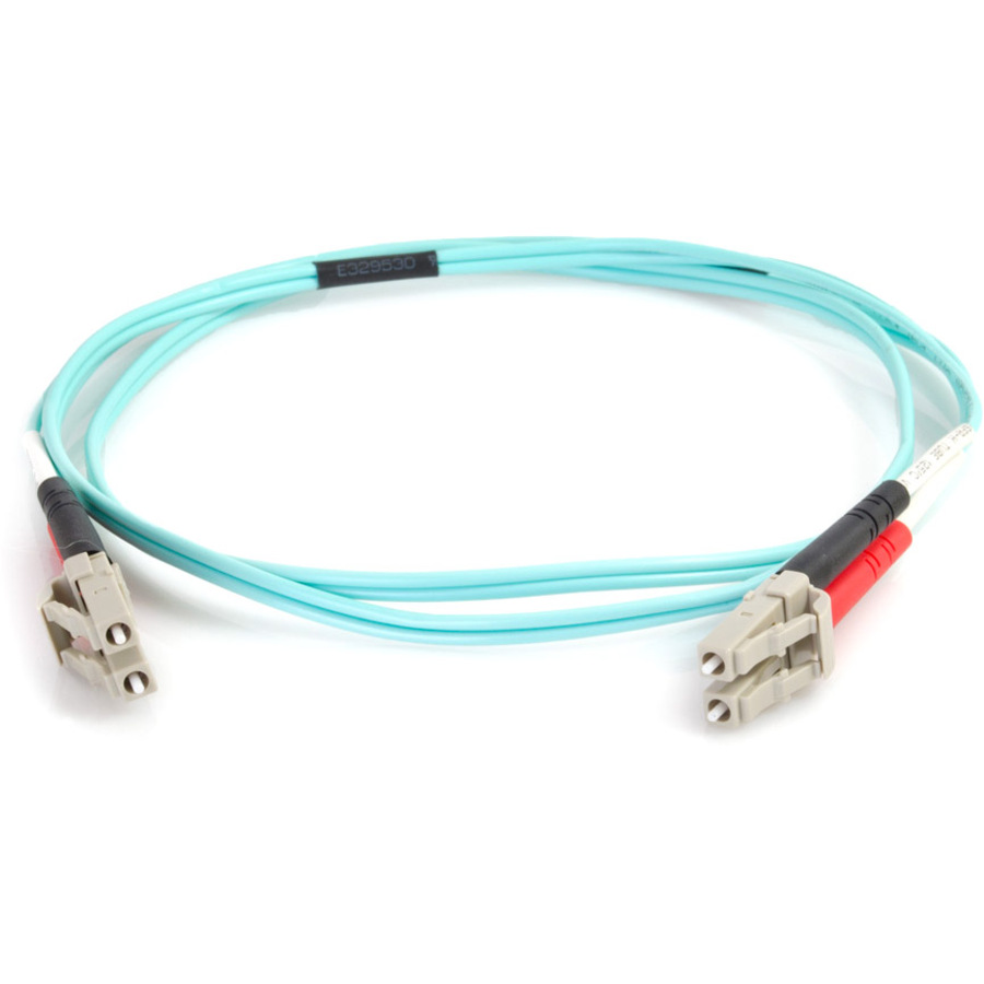C2G 0.5m LC-LC 50/125 Duplex Multimode OM4 Fiber Cable - Aqua - 1.6ft - Image 2