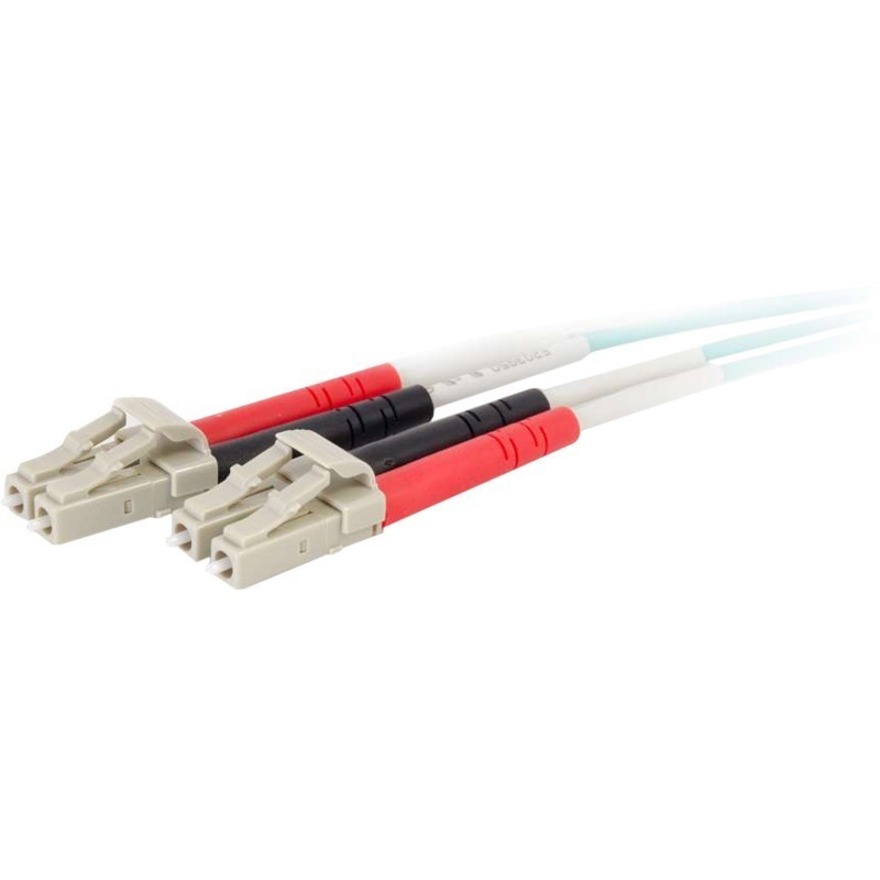 C2G 0.5m LC-LC 50/125 Duplex Multimode OM4 Fiber Cable - Aqua - 1.6ft - Image 3