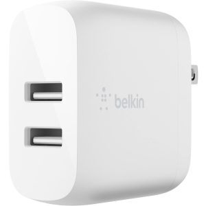 Belkin BoostCharge Dual USB-A Wall Charger 24W (Lightning to USB-A Cable included) - Power Adapter