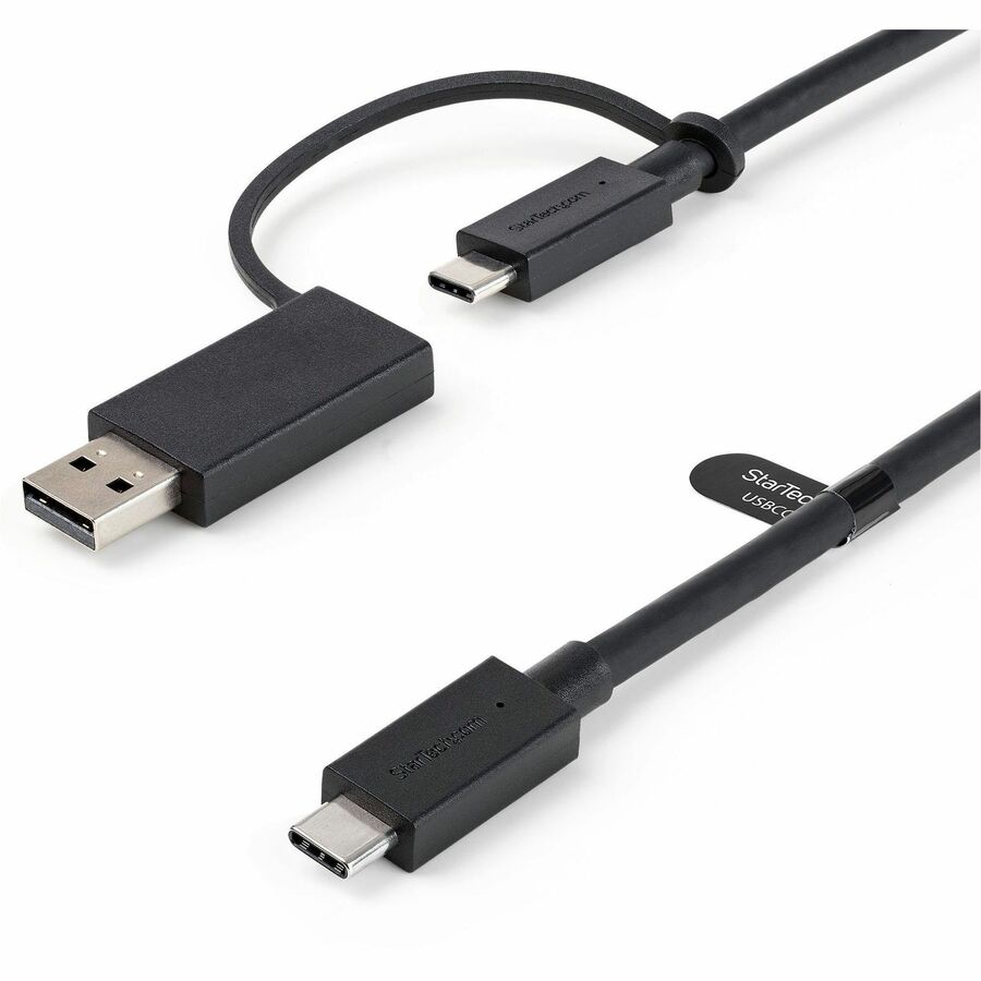 StarTech.com 3ft/1m USB-C Cable with USB-A Adapter Dongle, USB-C to C (10Gbps/PD), USB-A to C (5Gbps), 2-in-1 USB C Cable for Hybrid Dock