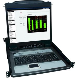 Eaton Tripp Lite Series NetDirector 16-Port 1U Rack-Mount Console KVM Switch with 19-in. LCD + 8 PS2/USB Combo Cables, TAA