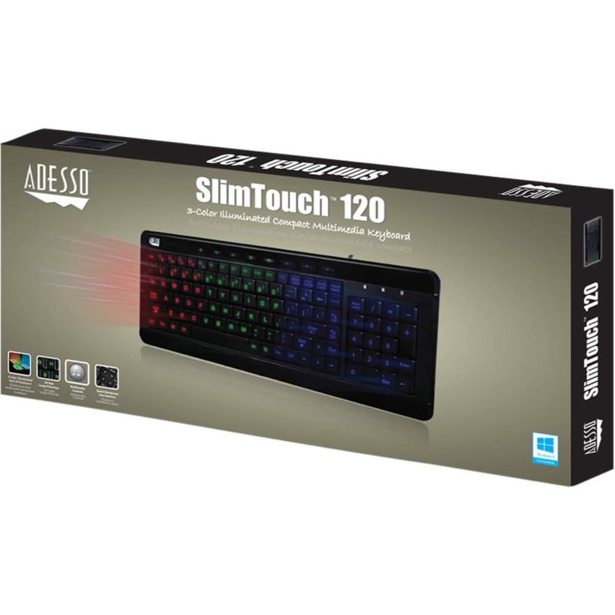 Adesso 3-Color Illuminated Compact Multimedia Keyboard - Image 5