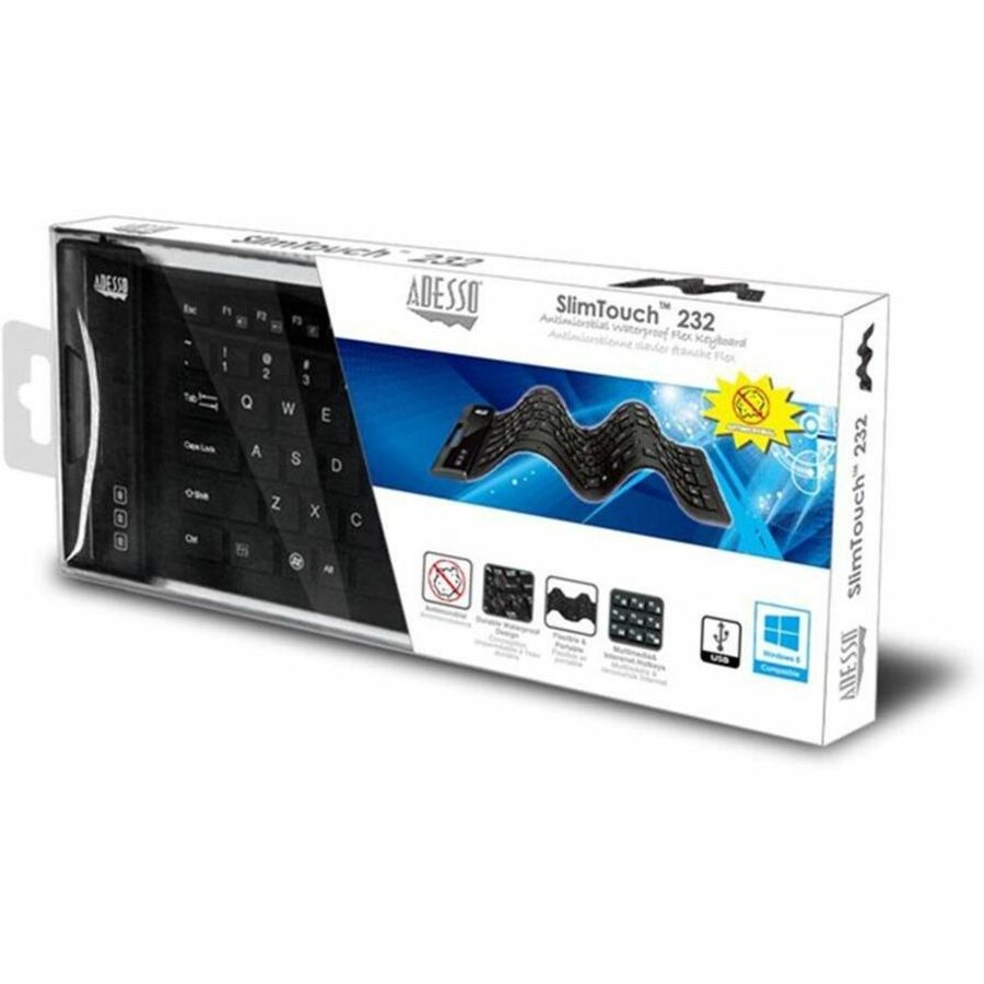 Adesso SlimTouch 232 Antimicrobial Waterproof Flex Keyboard (Full Size) - Image 3
