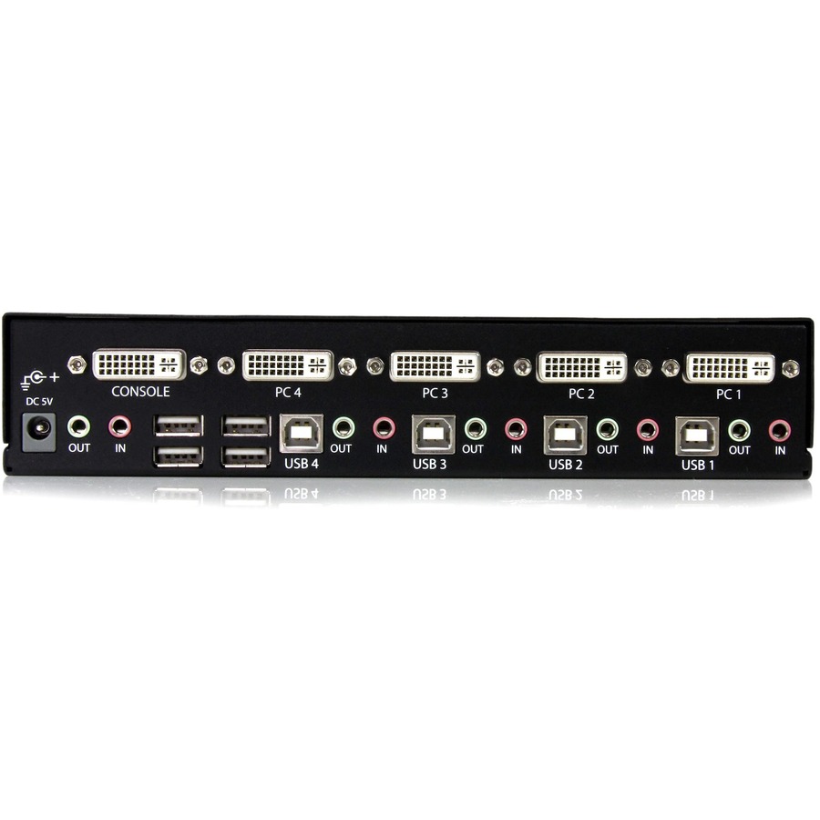 StarTech.com 4 Port DVI + USB KVM Switch with Audio - KVM switch - USB 2.0 Hub - 2 ports - 1 local user - 1U - Image 3