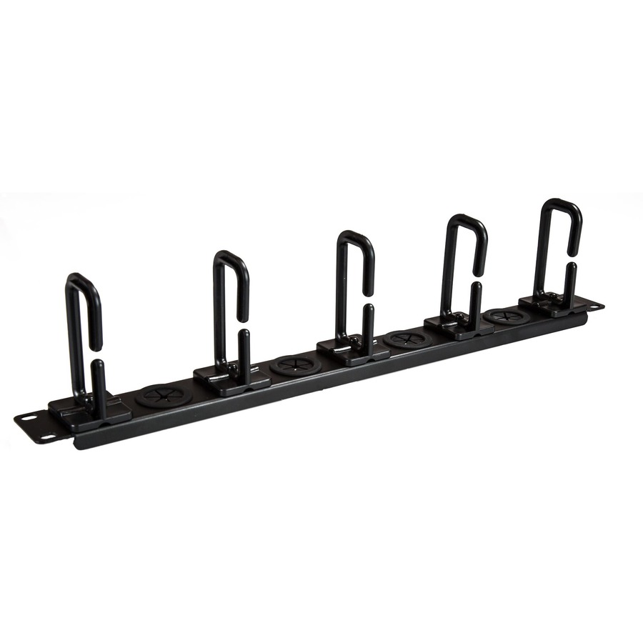 StarTech.com 1U 19" Cable Management Organizer - D Ring Hook Network/Server Rack Cord Manager - Data Center Horizontal Wire Panel - Image 2