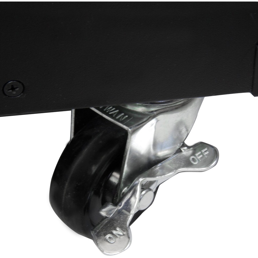 StarTech.com 4-Post 9U Mobile Open Frame Server Rack, 19" Network Rolling Rack for Narrow Spaces, Small Data Rack with Casters, TAA - Image 4