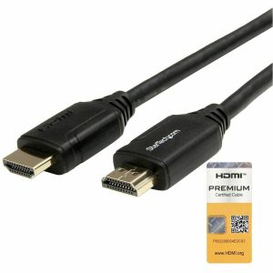 StarTech.com 3ft (1m) Premium Certified HDMI 2.0 Cable with Ethernet, High Speed Ultra HD 4K 60Hz HDMI Cable HDR10, UHD HDMI Monitor Cord