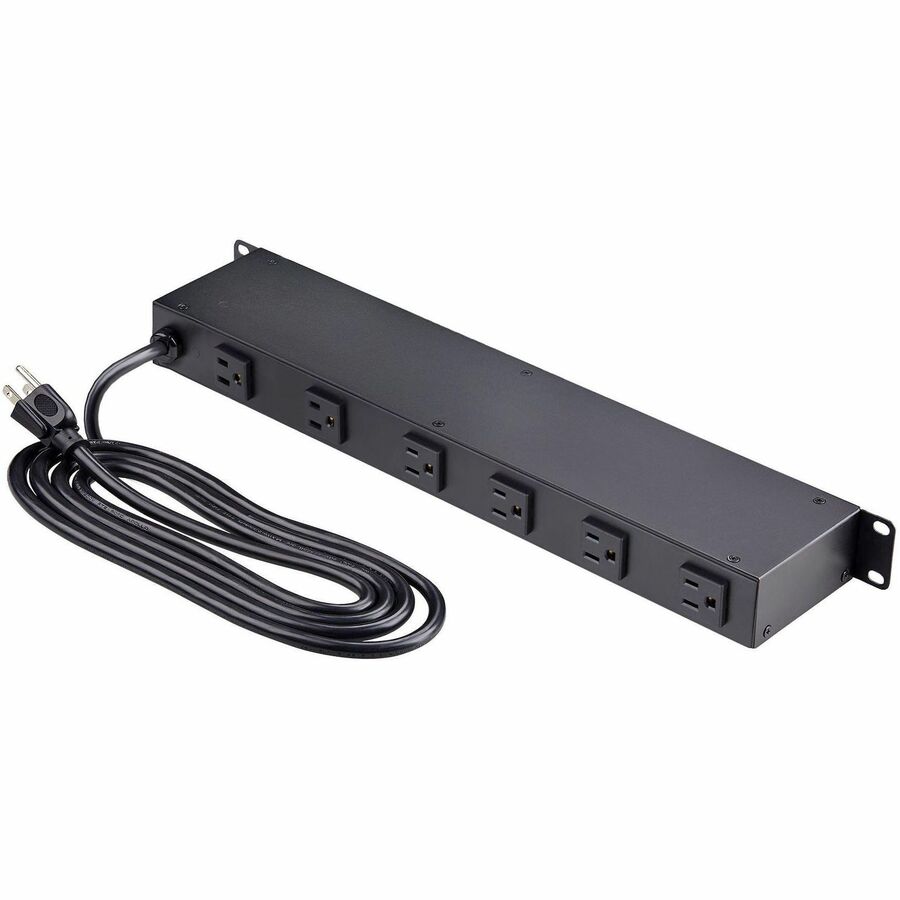 StarTech.com 8-Outlet Horizontal Rack Mount PDU, 1U Server Power Distribution Strip w/Surge Protector, 125V/15A, 8ft/2.4m Power Cord, TAA - Image 7