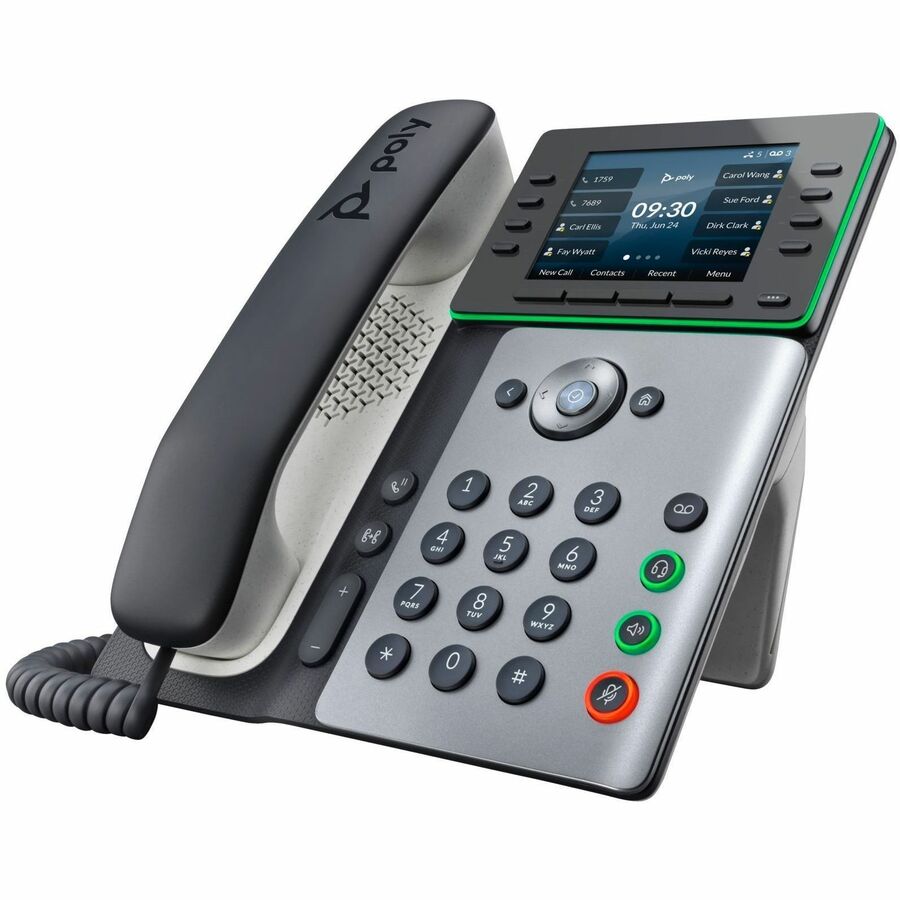 Poly Edge E300 IP Phone - Corded - Corded - Desktop, Wall Mountable - Black - Image 5
