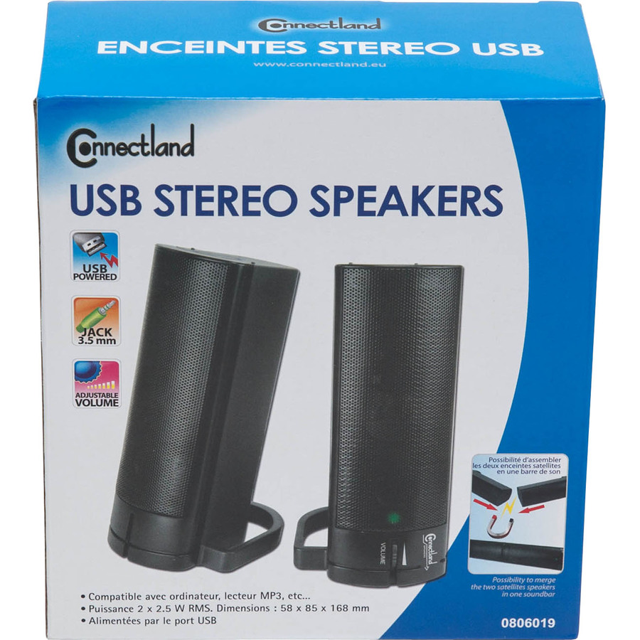 Connectland CL-SPK20037 2.0 Speaker System - 5 W RMS - Black - Image 3