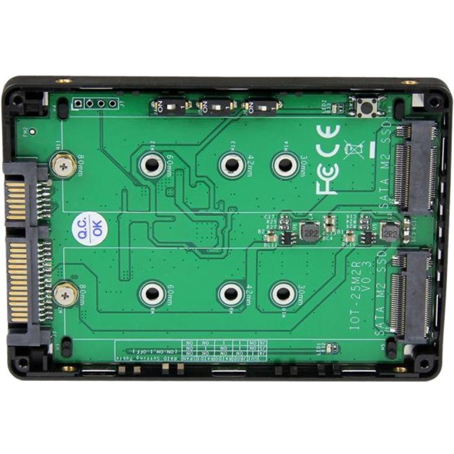 StarTech.com Dual M.2 SATA Adapter with RAID - 2x M.2 SSDs to 2.5in SATA (6Gbps) RAID Adapter Converter with TRIM Support - Image 6