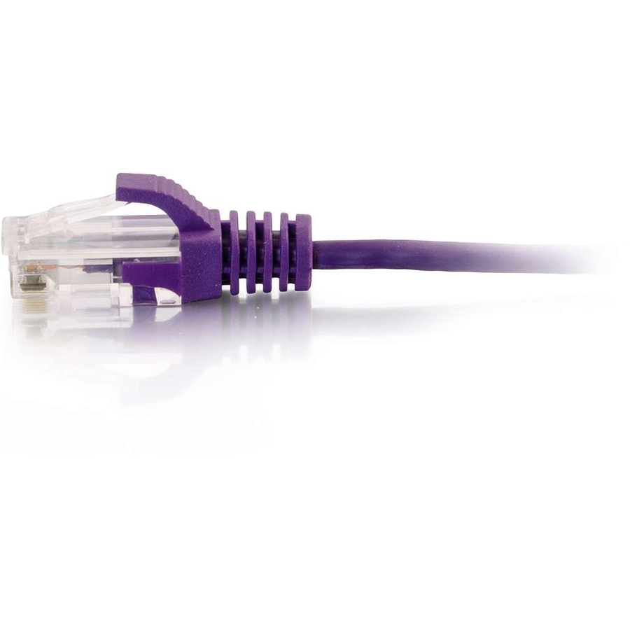C2G 5ft Cat6 Snagless Unshielded (UTP) Slim Ethernet Cable - Cat6 Network Patch Cable - PoE - Purple - Image 2
