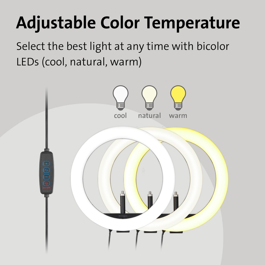 Kensington L1000 Bicolour Ring Light with Webcam Mount - Image 4