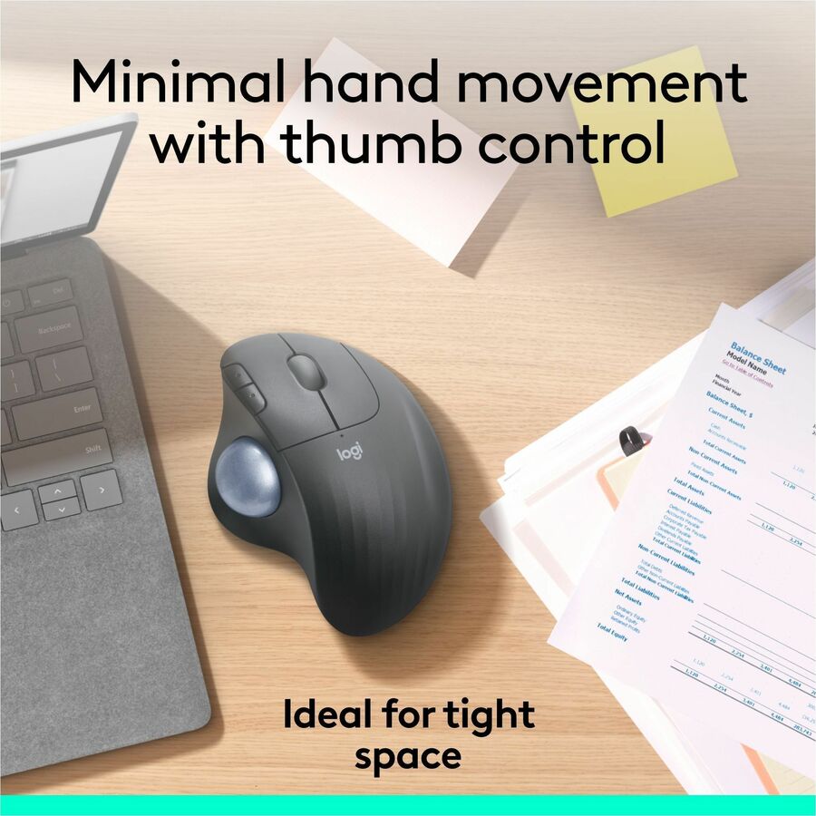 Logitech ERGO M575 Wireless Trackball Mouse for Business - Ergonomic Design, Logi Bolt, Bluetooth, Graphite - Image 3