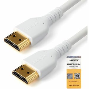 StarTech.com 1m Premium Certified HDMI 2.0 Cable with Ethernet - 3ft High Speed UHD 4K 60Hz HDR Durable Rugged Ultra HD HDMI Monitor Cord