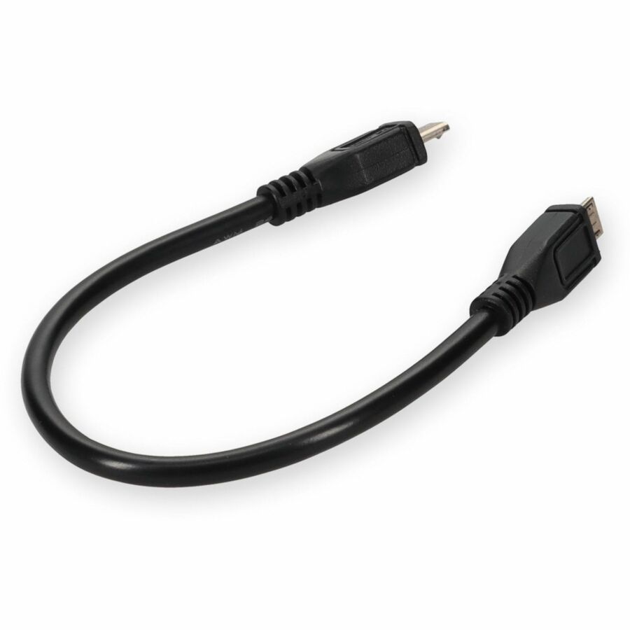 AddOn 5in Micro-USB 2.0 (B) Male to USB 2.0 (A) Female Black Cable - Image 5