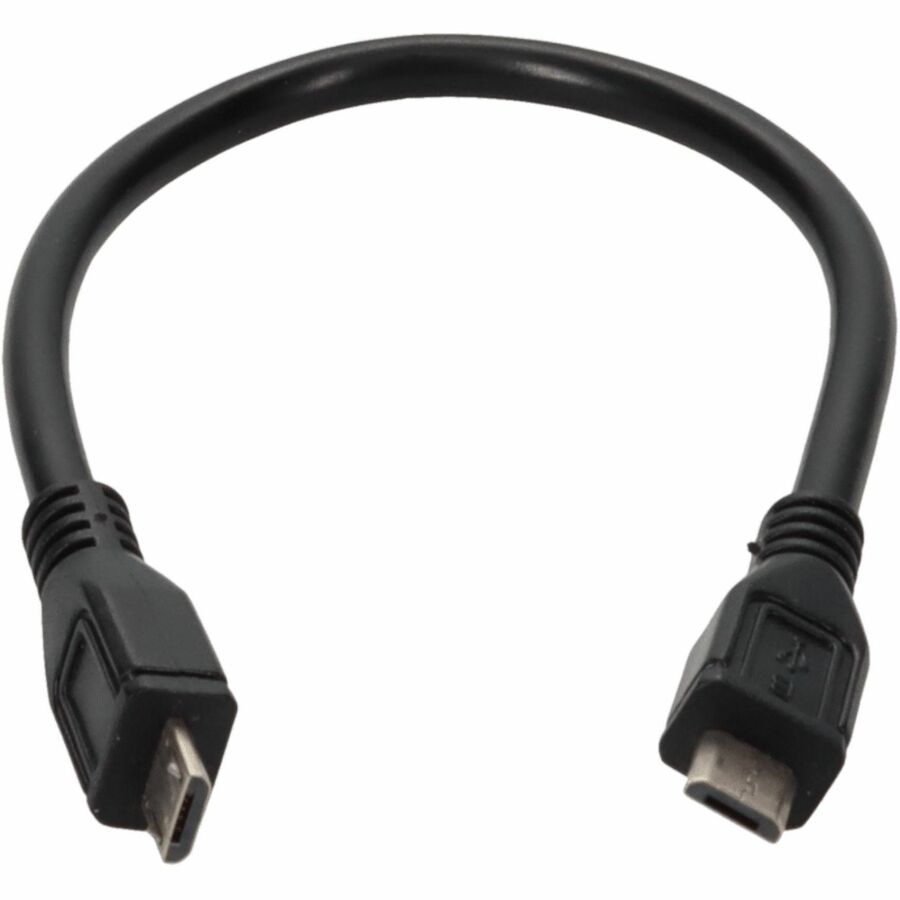 AddOn 5in Micro-USB 2.0 (B) Male to USB 2.0 (A) Female Black Cable - Image 8