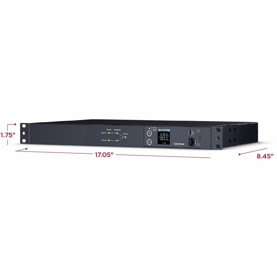 CyberPower PDU24002 Single Phase 100 - 120 VAC 20A Metered ATS PDU - Image 3