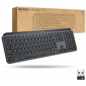 Logitech MX Keys Wireless Illuminated Keyboard for Business, Quiet Perfect-Stroke Keys, Logi Bolt Technology - Graphite