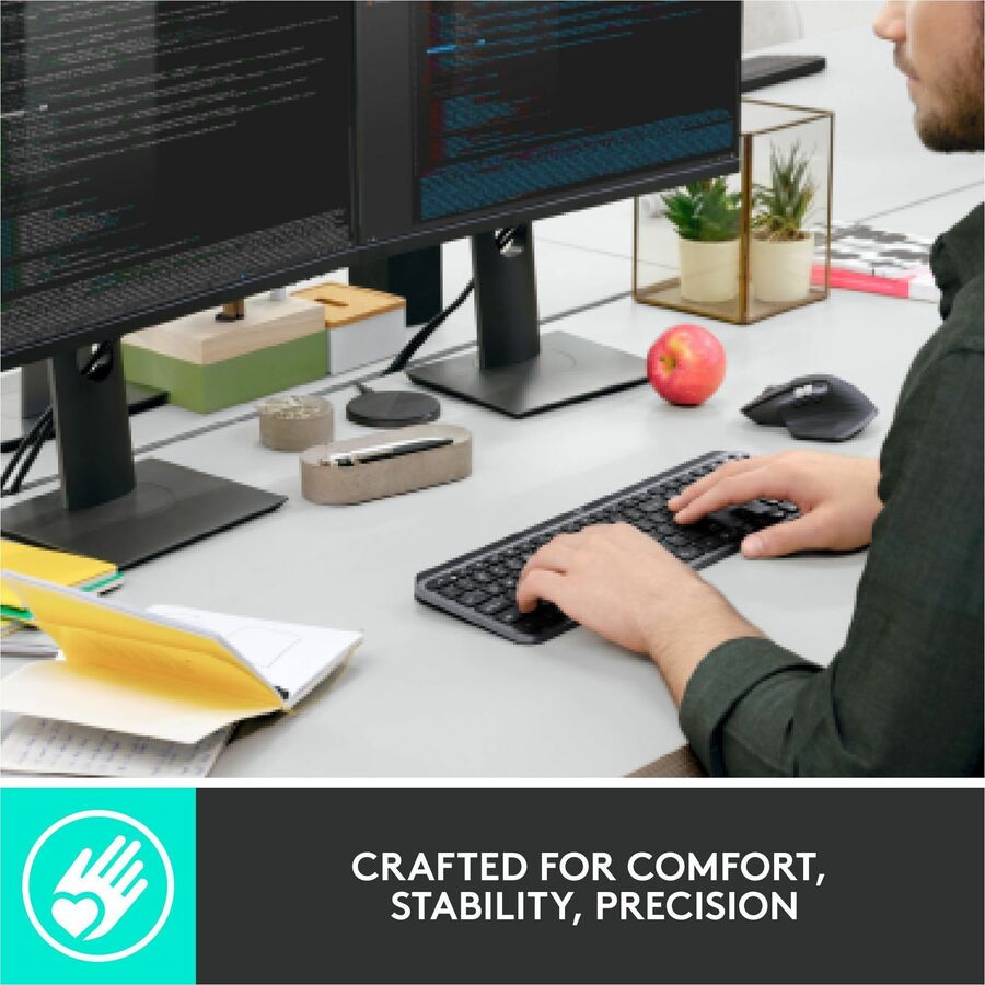 Logitech MX Keys Wireless Illuminated Keyboard for Business, Quiet Perfect-Stroke Keys, Logi Bolt Technology - Graphite - Image 5