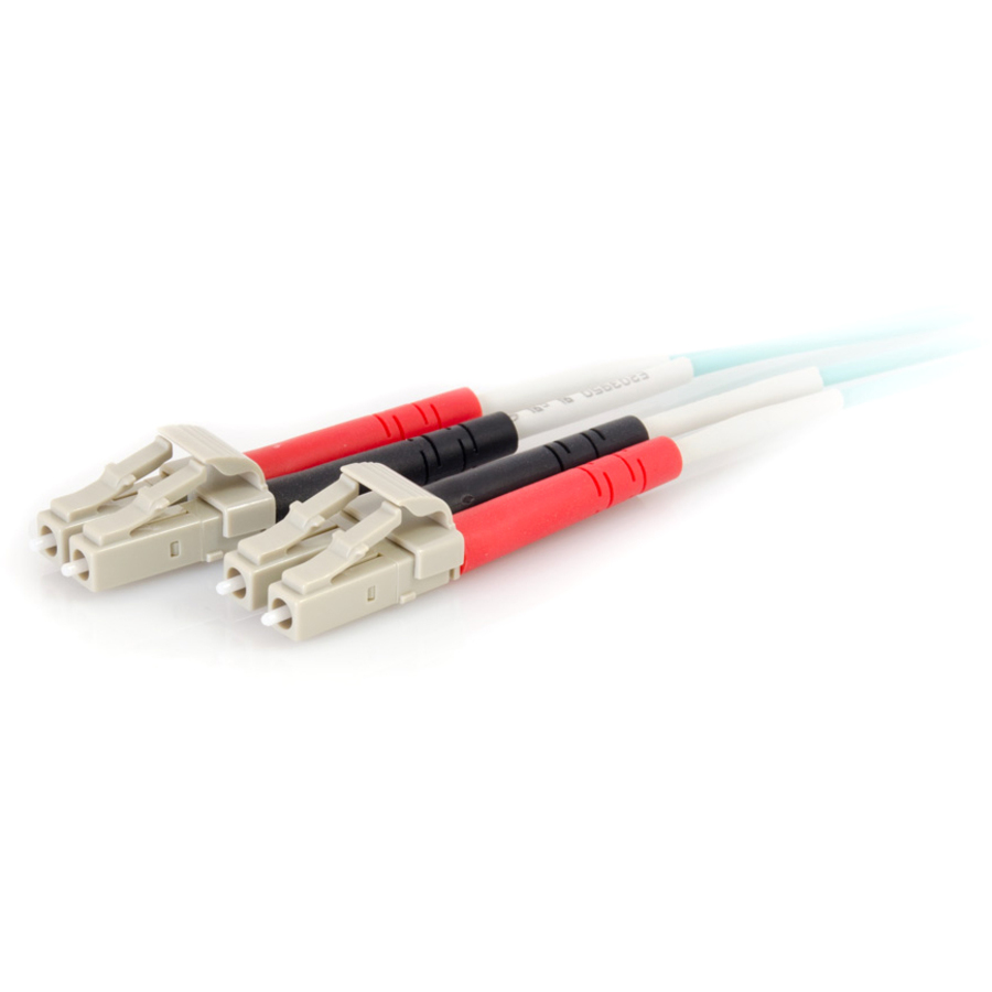 C2G 3m LC-LC 50/125 Duplex Multimode OM4 Fiber Cable - Aqua - 10ft - Image 2