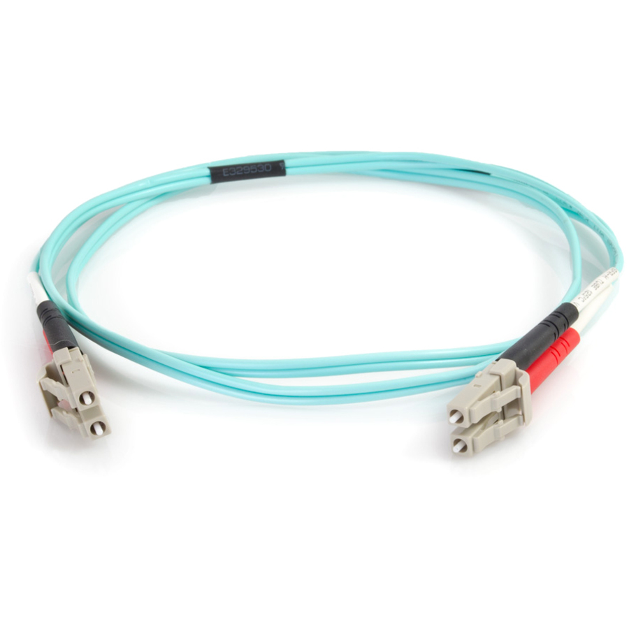 C2G 3m LC-LC 50/125 Duplex Multimode OM4 Fiber Cable - Aqua - 10ft - Image 3