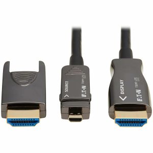 Eaton Tripp Lite series 8K HDMI Fiber Active Optical Cable (AOC) - 8K UHD @ 60 Hz, HDR, Detachable Connector, M/M, Black, 20 m (66 ft.)