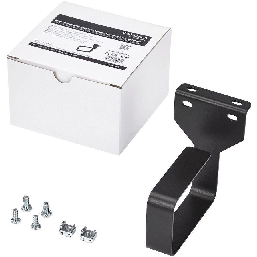 StarTech.com Multi-Directional Vertical Server Rack Cable Management D-Ring Hook 2.4x3.9in (6x10cm) - Image 5