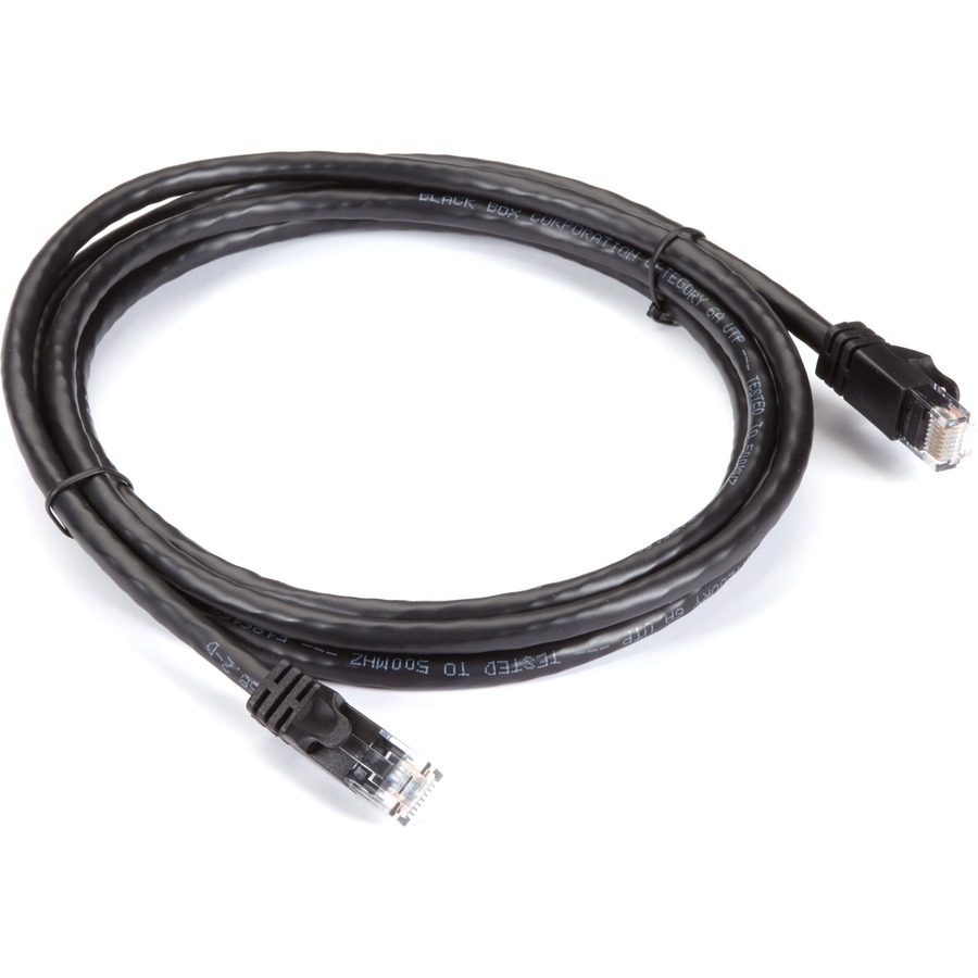 Black Box CAT6A 500-MHz STR Patch Cable Slim Molded Snagless Boot - UTP, CM PVC, BK, 5FT - Image 2