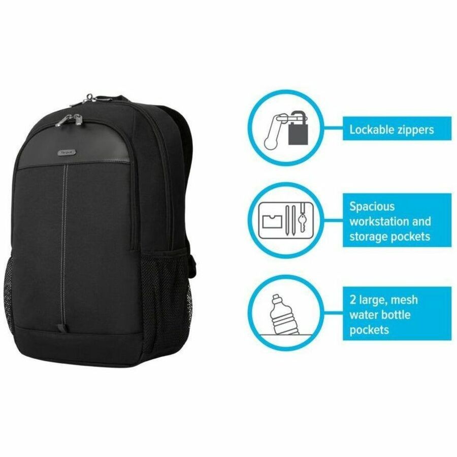 Targus Classic TBB943GL Carrying Case (Backpack) for 15" to 16" Notebook - Black - TAA Compliant - Image 7