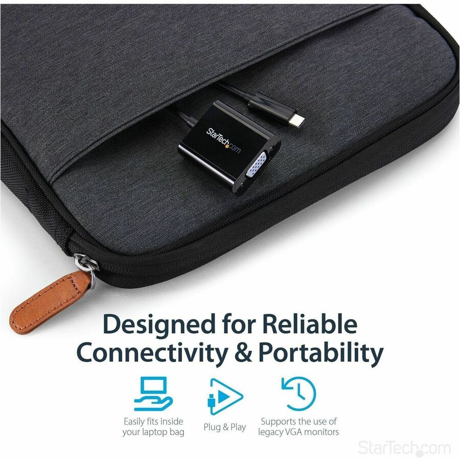 StarTech.com USB-C to VGA Adapter - Thunderbolt 3 Compatible - USB C Adapter - USB Type C to VGA Dongle Converter - Image 3