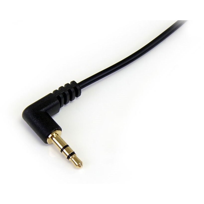 StarTech.com 1 ft Slim 3.5mm to Right Angle Stereo Audio Cable - M/M - Image 2