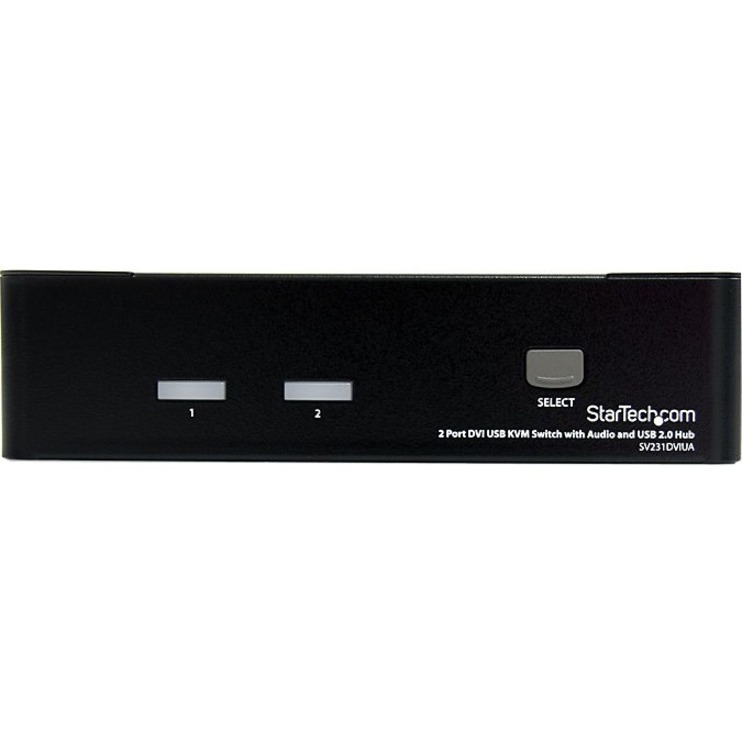 StarTech.com 2 Port DVI + USB KVM Switch with Audio - KVM switch - USB 2.0 Hub - 2 ports - 1 local user - 1U - Image 3