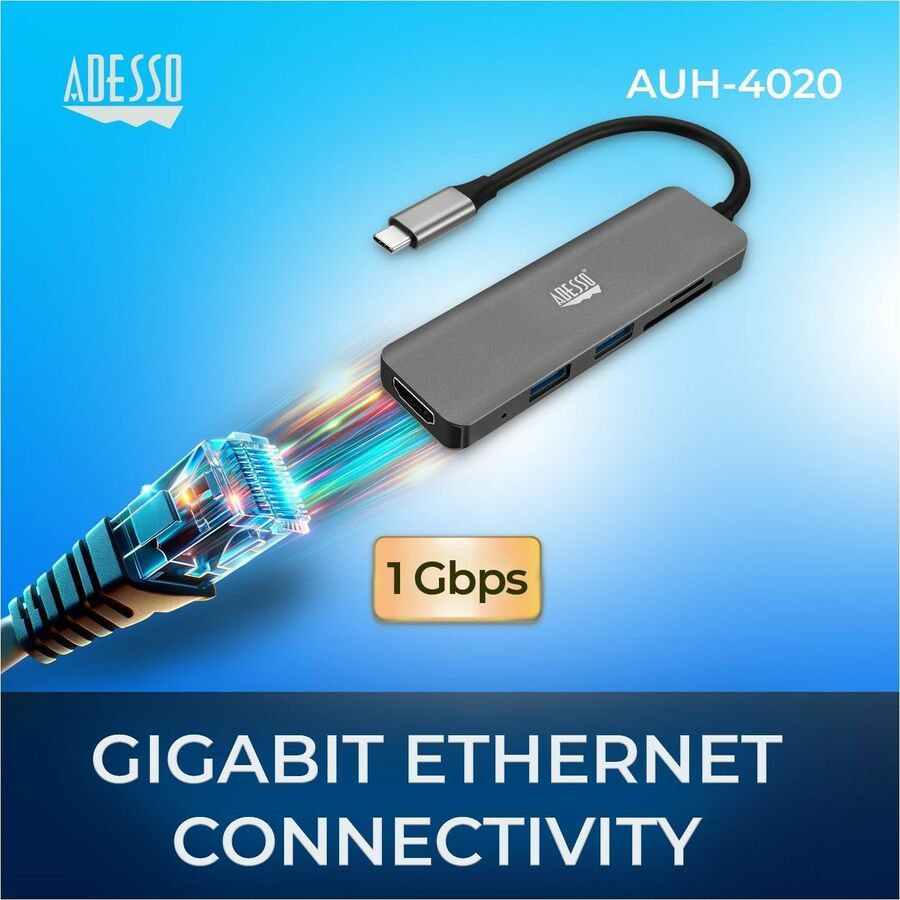 Adesso 6-in-1 USB-C Multi-Port Docking Station (TAA Compliant) - Image 3